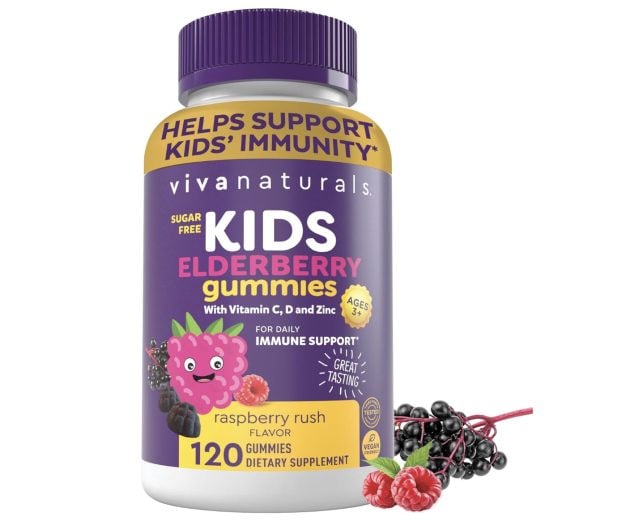 Viva Naturals Sugar-Free Sambucus Elderberry Gummies 